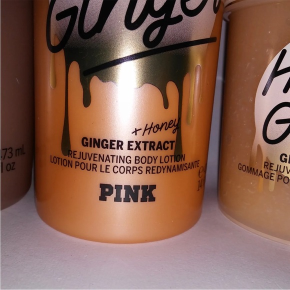Set of 4•Victoria Secret PINK Honey Ginger BodyWash Oil•Lotion•Scrub•bundle set - Picture 6 of 15